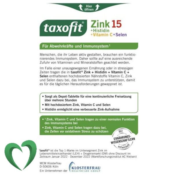 taxofit zink15+histidin+vitamin c